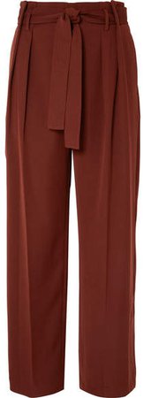 Belted Jersey Pants - Brown