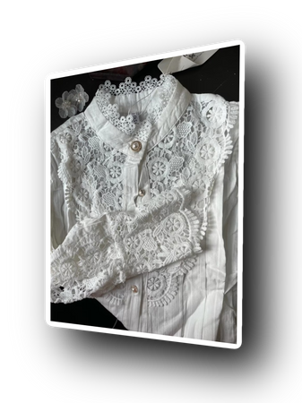 Vintage Lace Blouse White Victorian Style Edwardian Blouse Woman academia top
