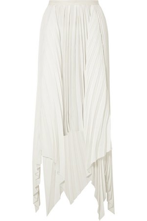 Khaite | Charlotte asymmetric pleated crepe maxi skirt | NET-A-PORTER.COM