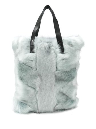 Blue Urbancode Textured Furry Shoulder Bag | Farfetch.com