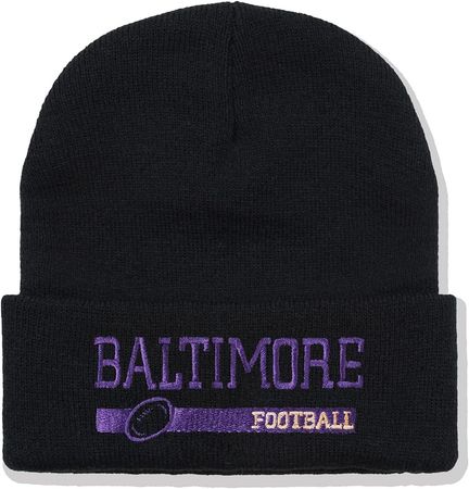 City Classic Football Beanie Hat Embroidered Beanie for Men Women Warm Knit Hat for Football Fans Gift at Amazon Men’s Clothing store
