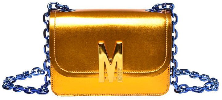 M Metallic Leather Shoulder Bag