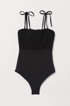 Swimsuit with Smocking - Black