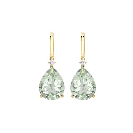 Kiki Classic Green Amethyst Pear Drop and Diamond Earrings in Yellow G – Kiki McDonough Ltd