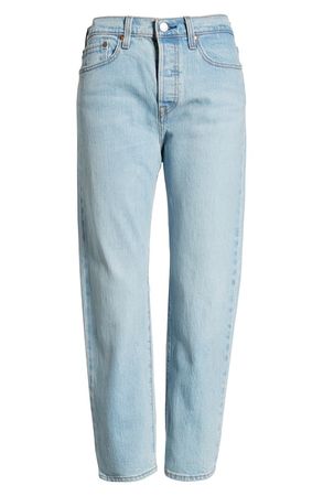 Levi's® Wedgie High Waist Frayed Crop Straight Leg Jeans (Dibs) | Nordstrom