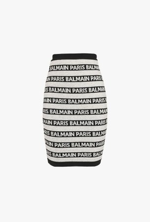 ‎ ‎ ‎Skirt With Balmain Logo Stripes ‎ for ‎Women‎ - Balmain.com