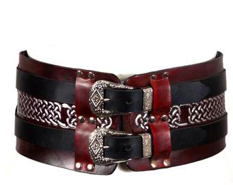 Made to Order Celtic Tooled Wide Leather Hero Belt LARP | Etsy