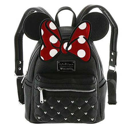 Amazon.com | Loungefly Disney Minnie Mouse Bow Mini Faux Leather Backpack WDBK0208 | Casual Daypacks