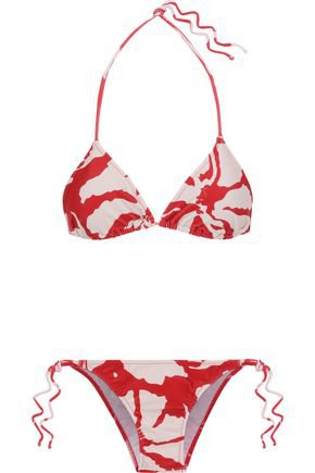 Balinese printed triangle bikini | ADRIANA DEGREAS | Sale up to 70% off | THE OUTNET