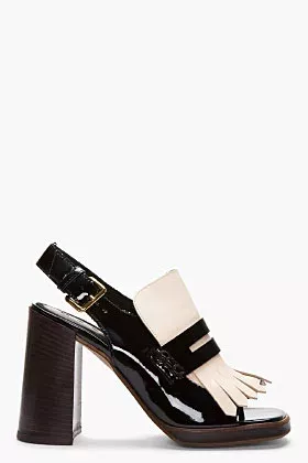 MARNI EDITION : Black two-tone tassled spat heels | Sumally