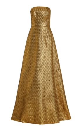 Strapless Metallic Gown By Carolina Herrera | Moda Operandi