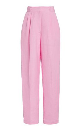 Olivia Pleated Linen-Blend Trousers By Significant Other | Moda Operandi