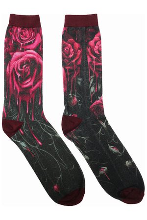 Blood Rose Unisex Socks by Spiral Direct | Gothic