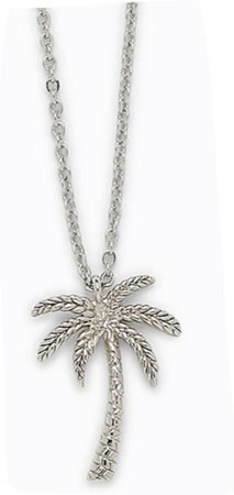 silver palm tree necklace
