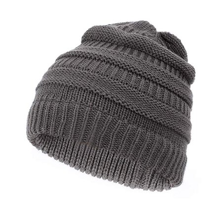 lurui BeanieTail hat Women Ponytail Messy Bun Hat Winter Warm Stretch Cable Knit High Bun Hat (Dark Grey): Amazon.ca: Clothing & Accessories