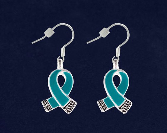 Ovarian Cancer Ribbon Awareness Earrings