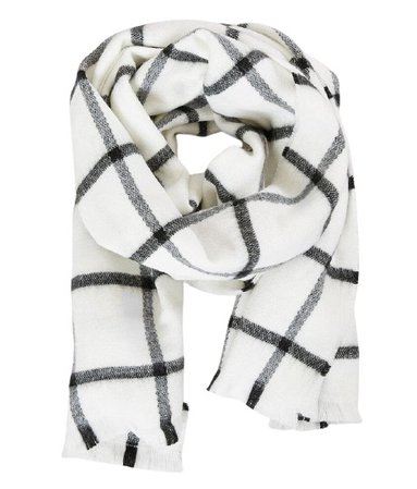 white and black scarf