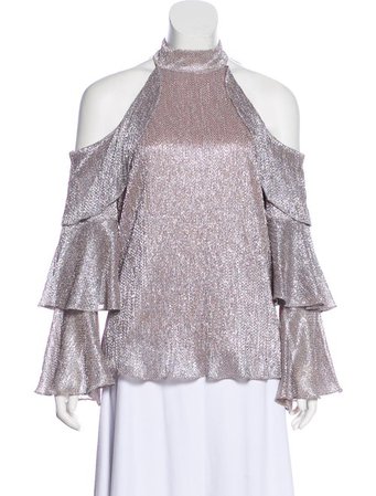 Parker Metallic Cold-Shoulder Blouse - Clothing - WPK31239 | The RealReal
