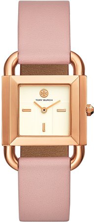 Phipps Watch, Pink Leather/Rose Gold-Tone, 29 X 42 MM