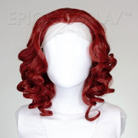 Red styled wig