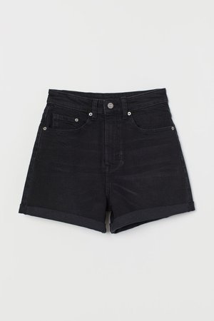 Mom Shorts High Waist - Black - Ladies | H&M US
