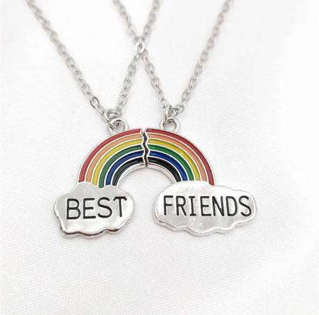 best “friends” matching rainbow necklaces