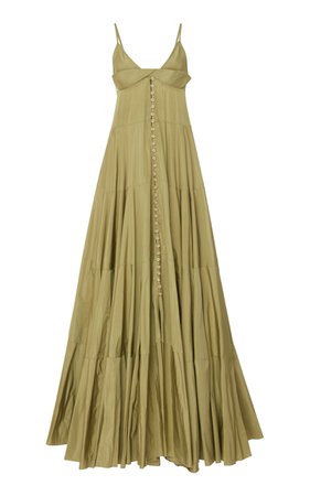 La Robe Manosque Tiered Twill Maxi Dress by Jacquemus | Moda Operandi