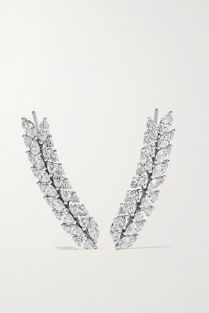 White gold 18-karat white gold diamond earrings | Anita Ko | NET-A-PORTER
