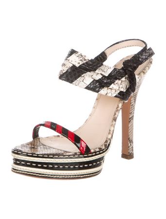 Prada Snakeskin Platform Sandals - Shoes - PRA267921 | The RealReal