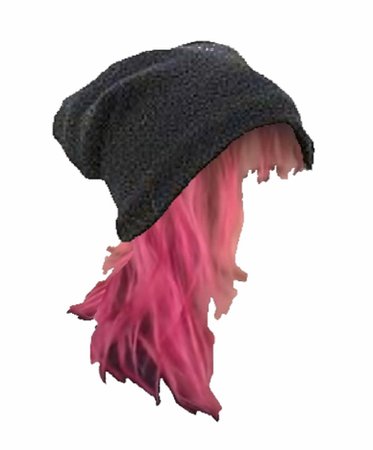pink hair black beanie