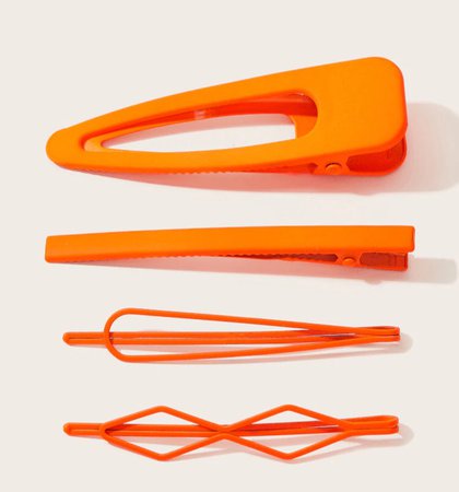 neon orange hair clips