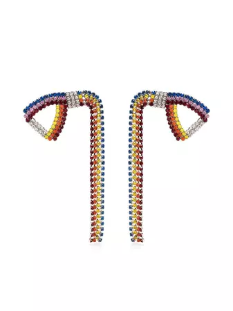 AREA Crystal Bow Earrings - Farfetch