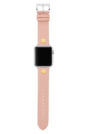 Tory Burch Leather Apple Watch® Strap | Nordstrom