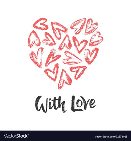 Heart with heart and with love Royalty Free Vector Image
