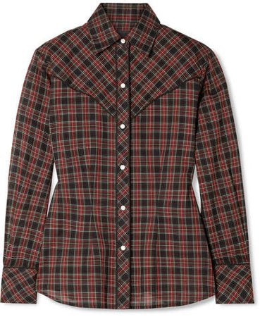 Ada Checked Cotton-voile Shirt - Red