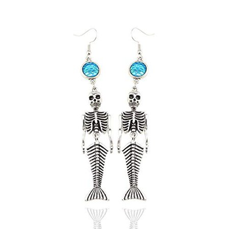 Amazon.com: WUSUANED Mermaid Skeleton Earrings Halloween Party Favors Funny Trick Bag Handbag Decor (Mermaid Skeleton Earrings): Jewelry