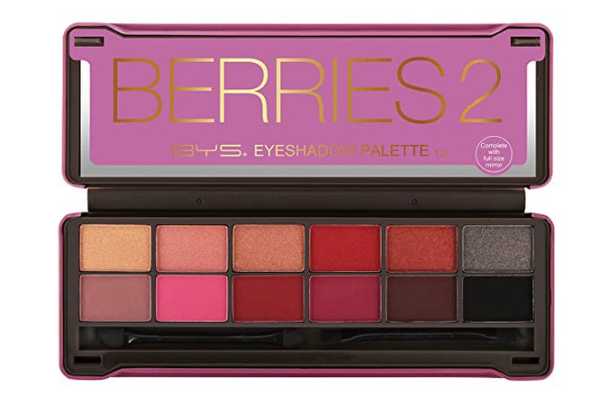 Amazon.com : BYS Berries 2 Eyeshadow Palette, 12 Color Collection in Tin Kit with Mirror - Highly Pigmented Matte & Metallic Shades : Beauty