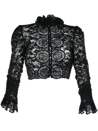 Paco Rabanne Floral Lace Cropped Blouse - Farfetch