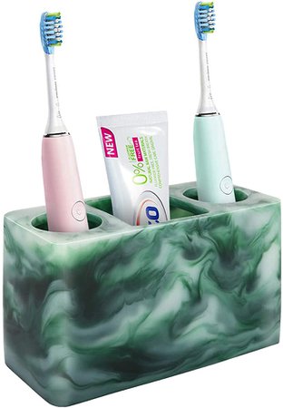 Luxspire Resin Toothbrush Holder, 3 Slots Hygienic Handmade Toothbrush Storage Stand Dispenser Bathroom Organizer Set for Electric Toothbrush, Toothpaste, Razor - Ink Pink: Amazon.ca: Home & Kitchen