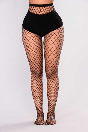 Look And See Fishnets Tight - Black