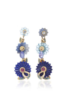 Summer Snow Blue Chandelier Earring by Alice Cicolini | Moda Operandi