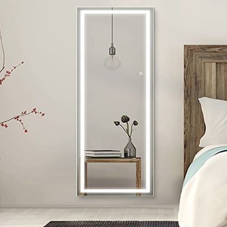 Amazon.com: osemy 65"x 22" Full Length Mirror with Lights, LED Full Length Mirror, Lighted Full Body Length Light up Mirror Touch, Free Standing Mirror, Wall Mounted/ Leaning Mirror : Home & Kitchen