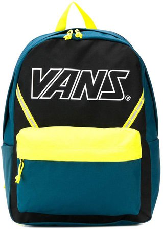 colour block branded backpack