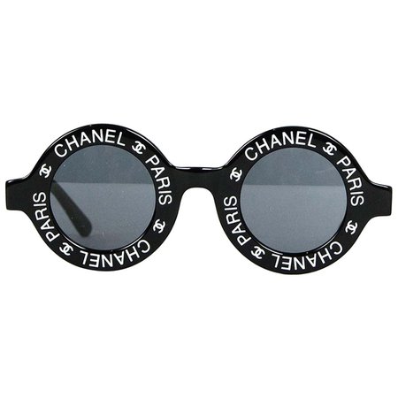 Chanel Rare Black Vintage 90's CC Paris Sunglasses For Sale at 1stDibs | chanel paris sunglasses, young thug chanel glasses, rare sunglasses