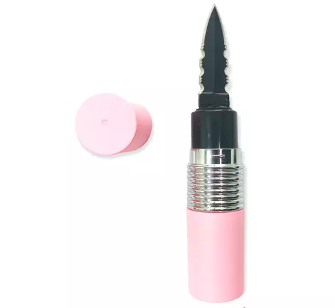 4.5 Inch Pucker-Up Lipstick Knife (LIGHT PINK AND SILVER)