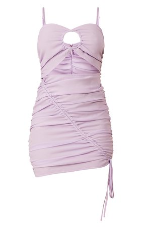 Lilac Strappy Chiffon Ring Cut Out Bodycon Dress | PrettyLittleThing USA