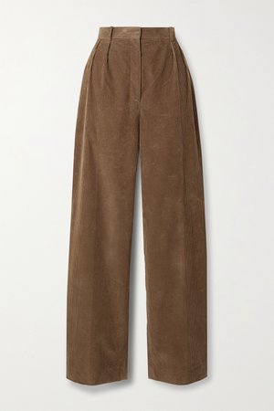 Light brown Chandler cotton-corduroy straight-leg pants | The Row | NET-A-PORTER