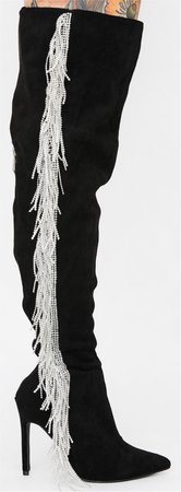 black boots with silver fringe