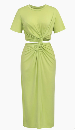 green twist dress