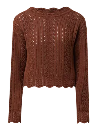 NA-KD PAMELA X NA-KD REBORN Cropped Pullover mit Ajourmuster - Exklusiv bei uns in Braun online kaufen (1460432) ▷ P&C Online Shop